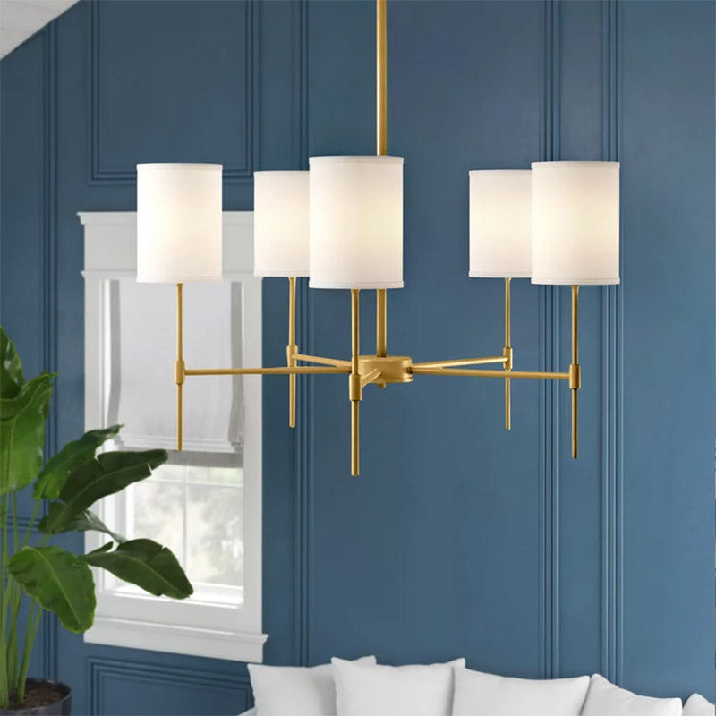 Silva Modern LED Kronleuchter Schwarz/Gold Metall/Textil Schlafzimmer/Wohnzimmer