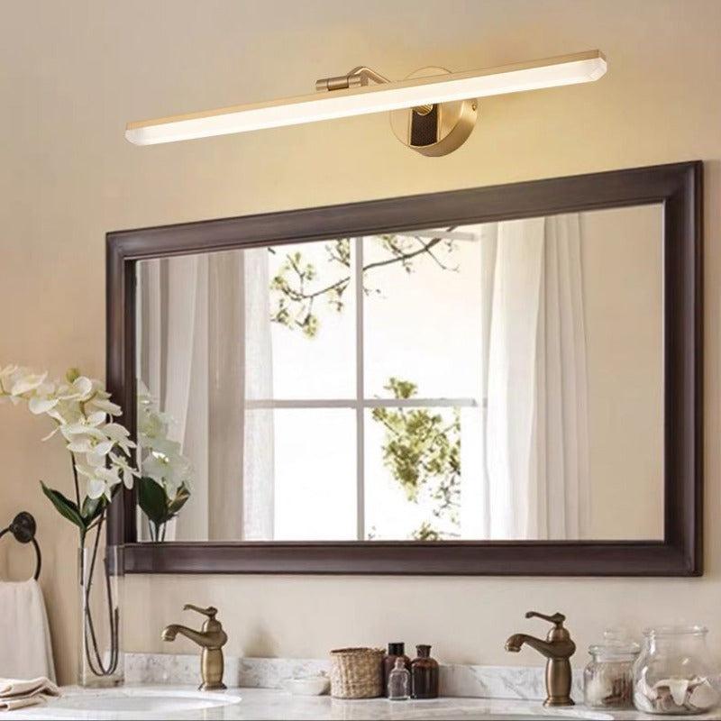 Arisha Industriel Linear LED Wandleuchte Schwarz/Messing Badezimmer Metall Acryl