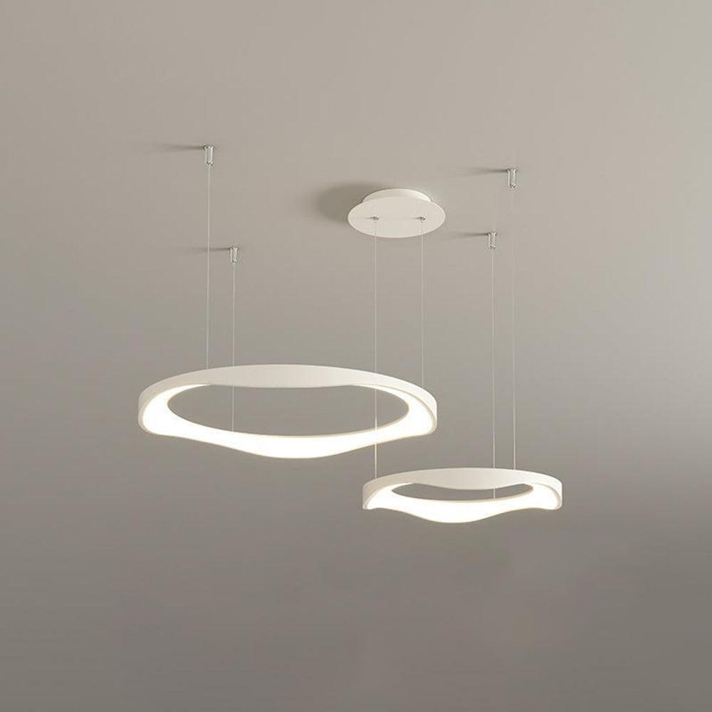 Arisha Modern LED Pendelleuchte Ring Esstisch, Schwarz/Weiß, Metall Acryl