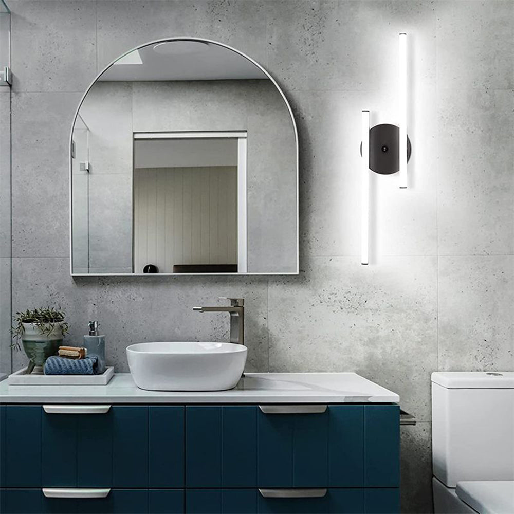 Arisha Modern Double Linear Metal Wandleuchte, Schwarz/Silber