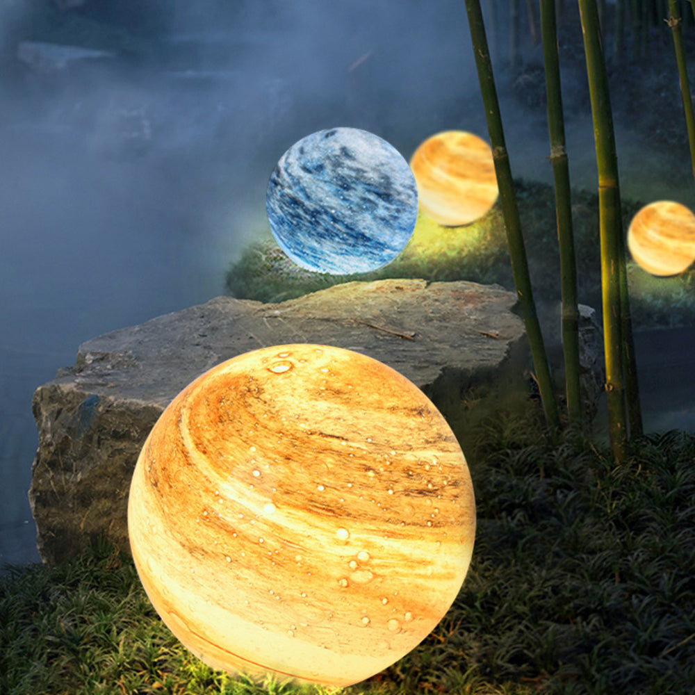 Aria Modern LED Außenleuchte Planet IP 65 Kugel Garten 2 Farben Glas