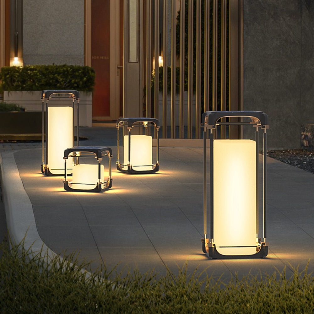 Ray Modern LED Rechteck Stehend Außenleuchte Solar Schwarz Garten/Terrasse Metall&Acryl