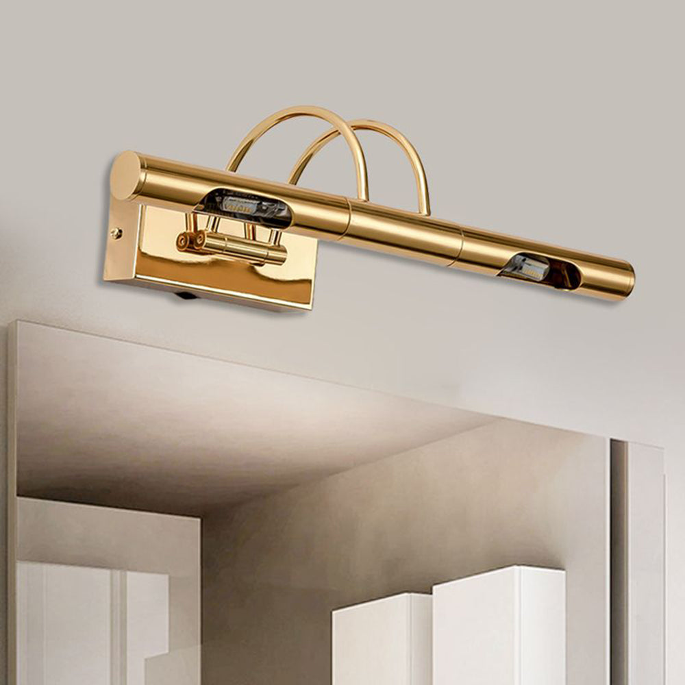 Arisha Retro Zylindrisch Metall Wandleuchte, Gold, Badezimmer