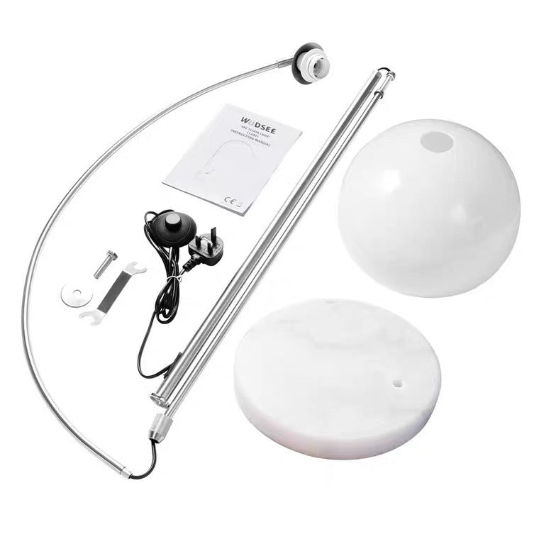Mira Modern LED Stehlampe Orange/Weiß Wohn/Schlaf/Esszimmer Metall&Marmor&Acryl