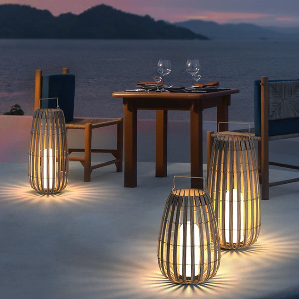Ray Vintage LED Außenleuchte Solar Grau Garten/Flur/Balkon Holz mit 3 Größen