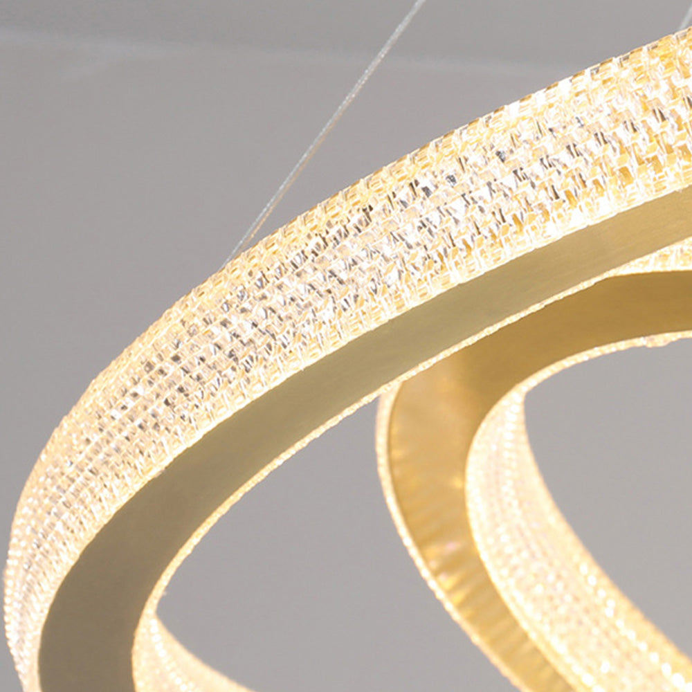 Kristy Modern Ring LED Kronleuchter Gold Wohn/Schlafzimmer Metall-Letslighting