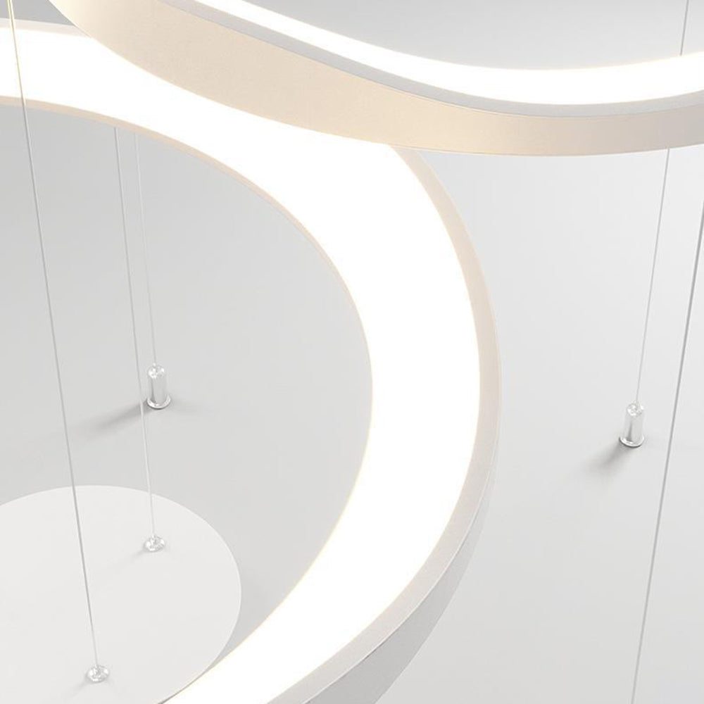 Arisha Modern LED Pendelleuchte Ring Esstisch, Schwarz/Weiß, Metall Acryl