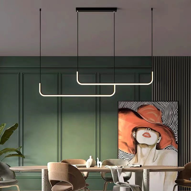 Arisha Modern LED Pendelleuchte Gold/Schwarz Metall Ess/Wohnzimmer