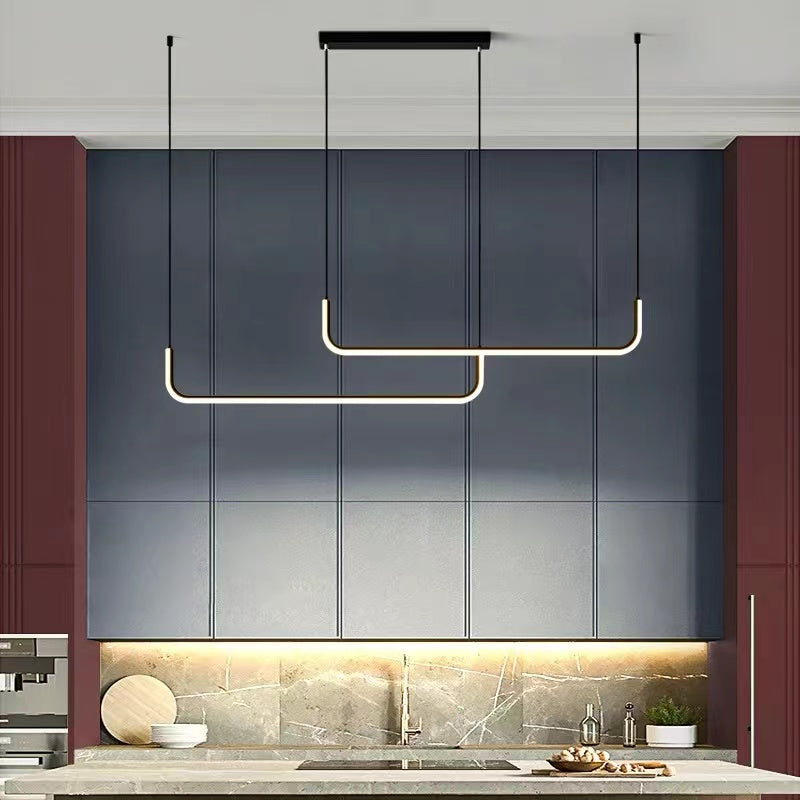 Arisha Modern LED Pendelleuchte Gold/Schwarz Metall Ess/Wohnzimmer