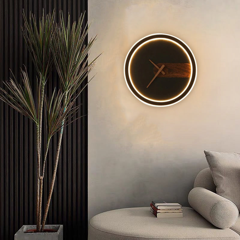 Arisha Modern Uhr LED Innenwandleuchte Schwarz Schlaf/Wohnzimmer