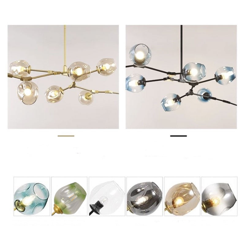 Valentina Pendelleuchte Schwarze/Gold Wohnzimmer/Schlafzimmer Metall/Glas