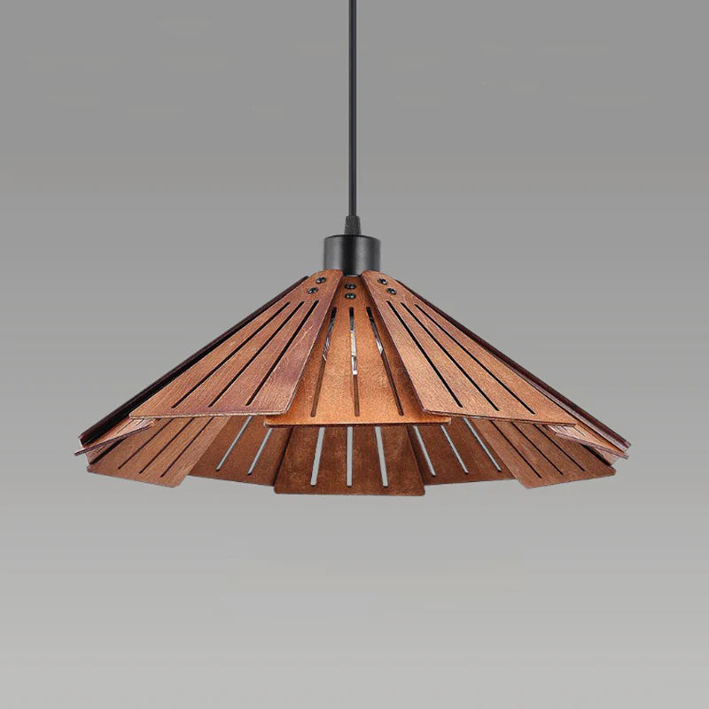 Arisha Design LED Pendelleuchte Gelb/Braun Ess/Schlaf/Wohnzimmer Innenbereich Holz&Metall Warmweiß