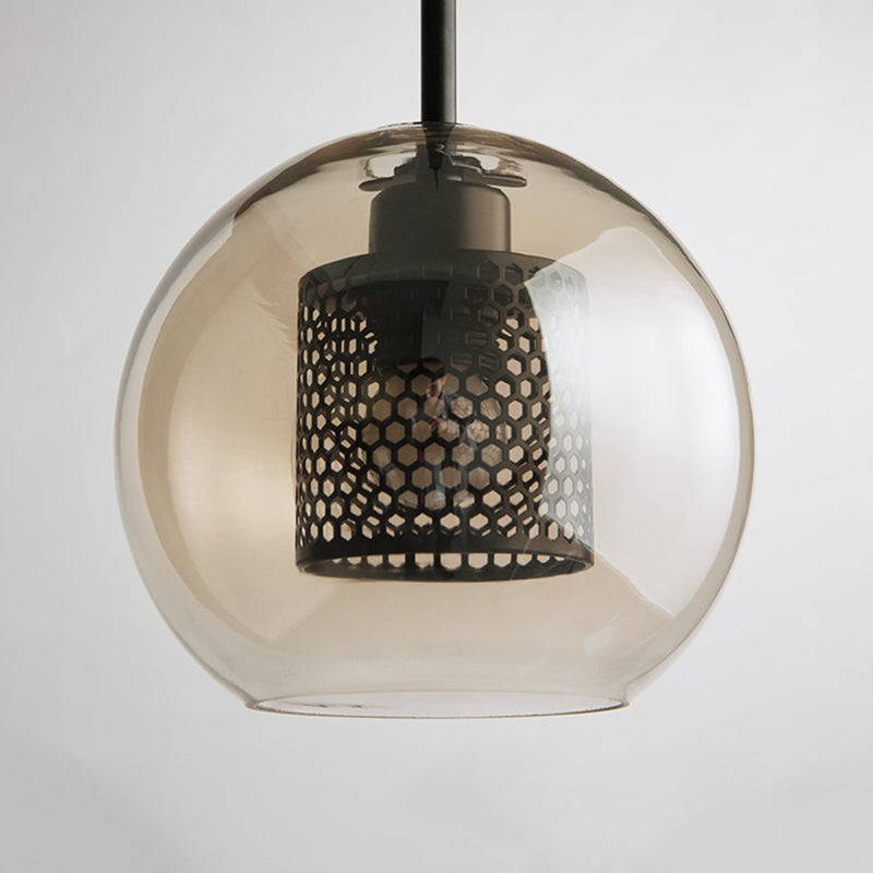 Valentina Industrie LED Pendelleuchte, Glas, Kugel, Esszimmer