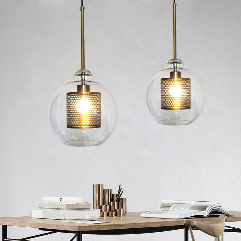 Valentina Industrie LED Pendelleuchte, Glas, Kugel, Esszimmer