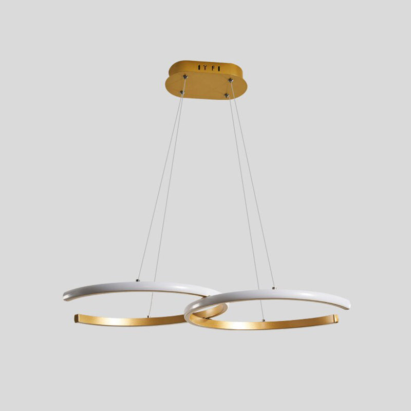 Arisha LED Pendelleuchte Dimmbar Schwarz/Gold Doppel-C Wohnzimmer