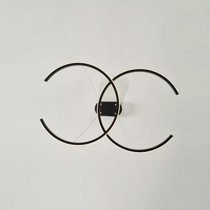 Arisha LED Pendelleuchte Dimmbar Schwarz/Gold Doppel-C Wohnzimmer