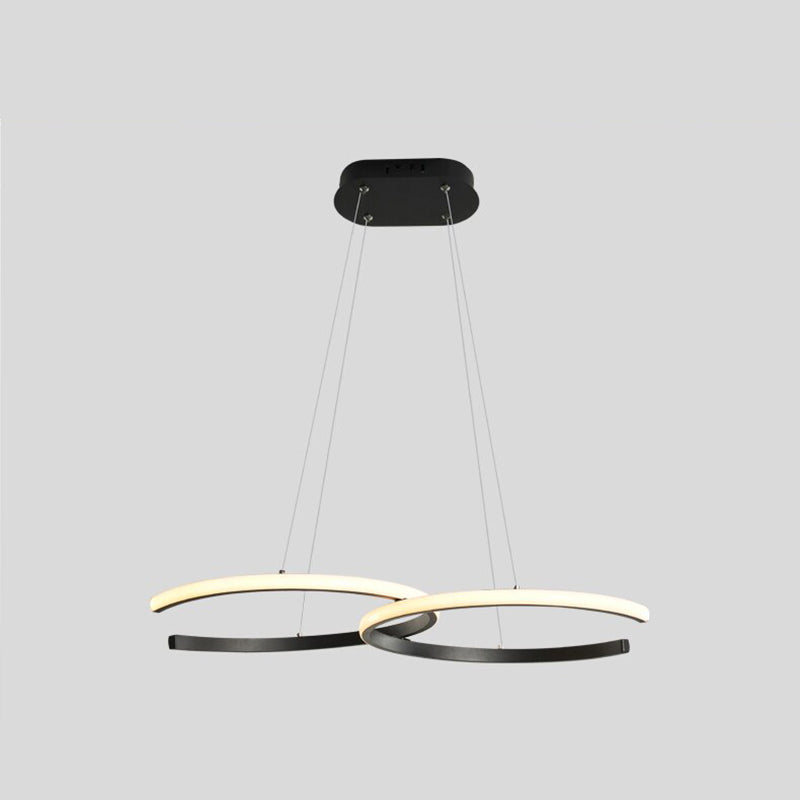 Arisha LED Pendelleuchte Dimmbar Schwarz/Gold Doppel-C Wohnzimmer