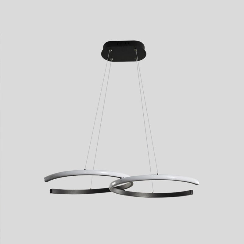 Arisha LED Pendelleuchte Dimmbar Schwarz/Gold Doppel-C Wohnzimmer