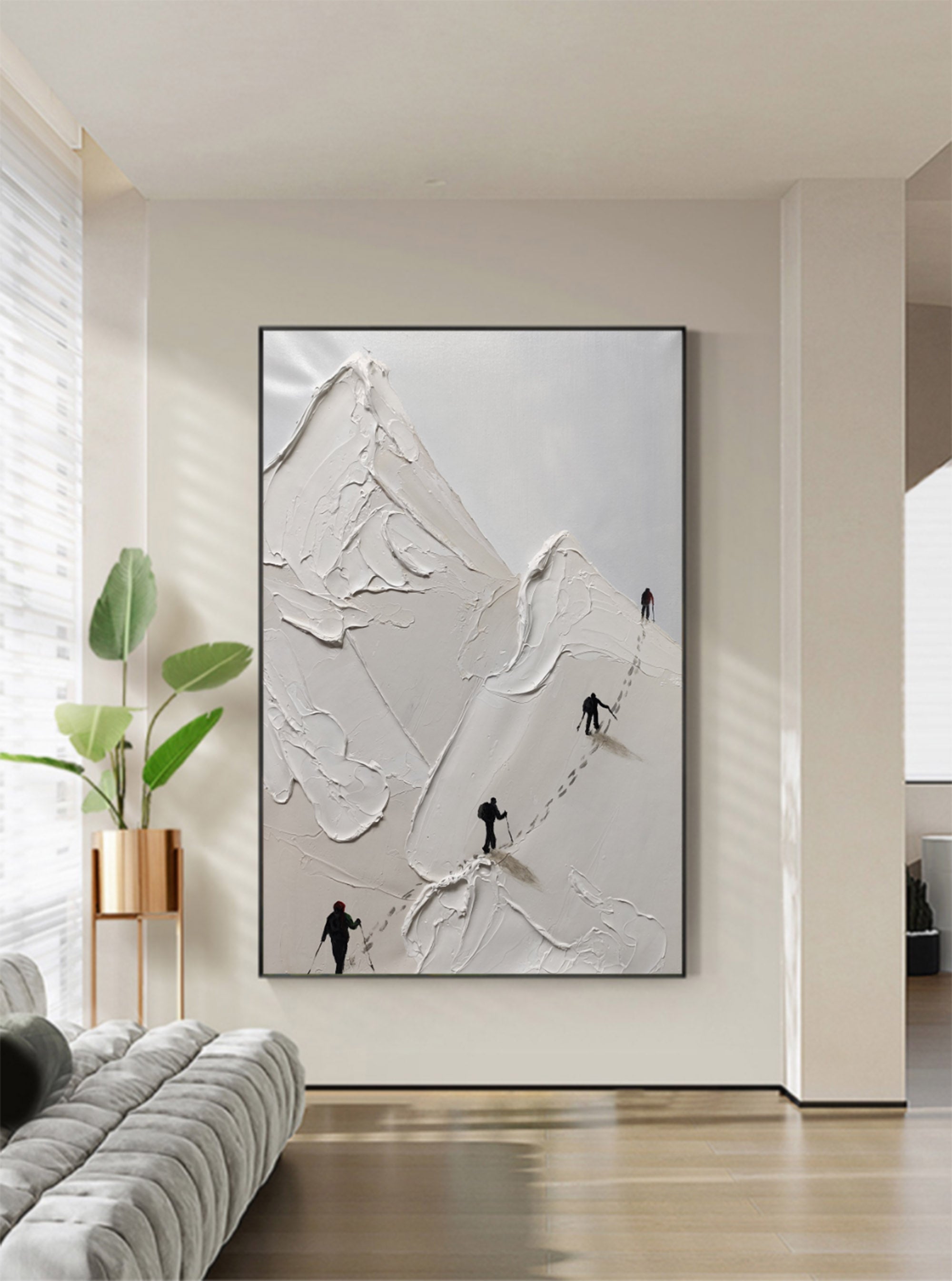 Skier Gipskunst Textur Wandkunst - Letslighting