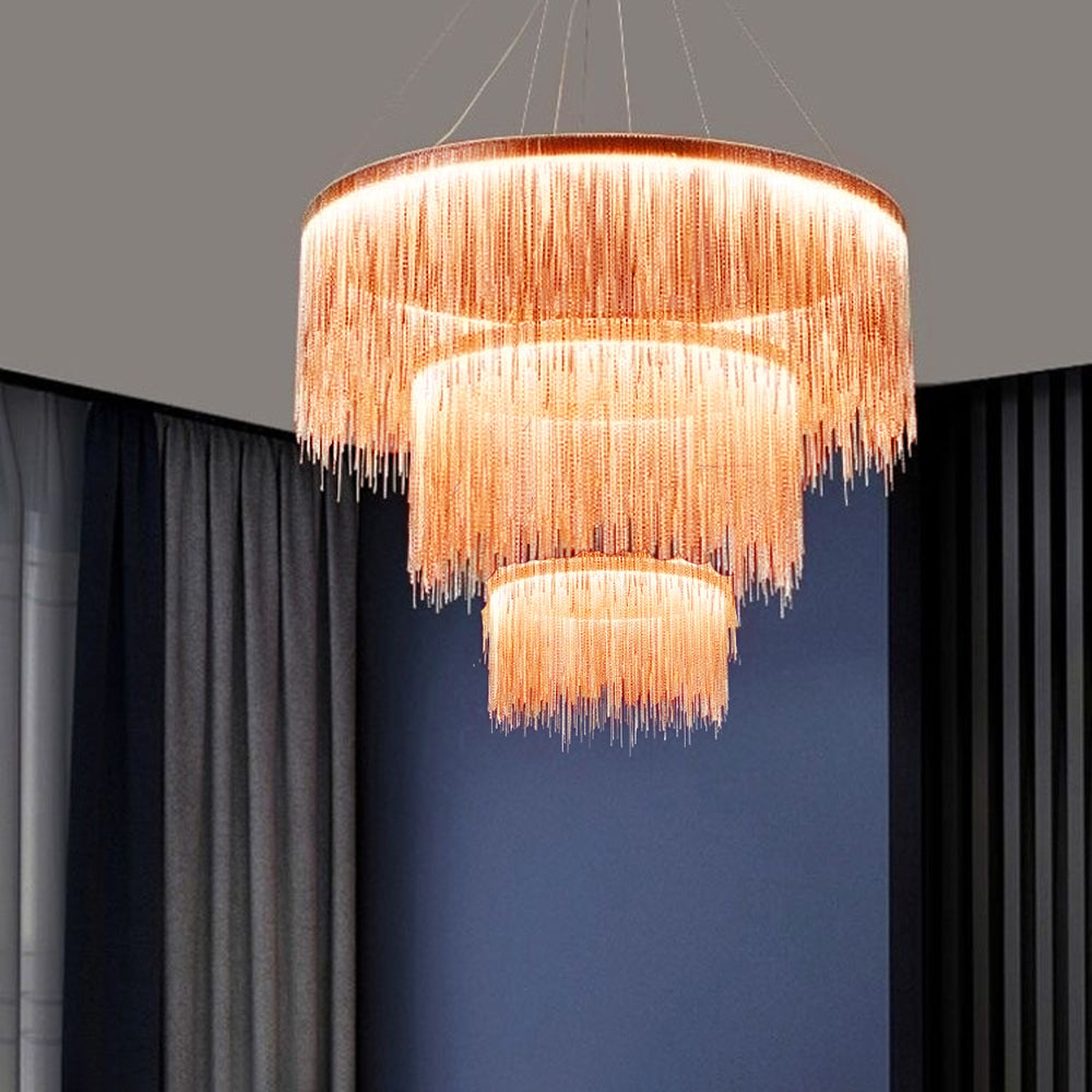 Kristy Nordisch Kronleuchter Silber/Rosegold Schlaf/Wohnzimmer-Letslighting