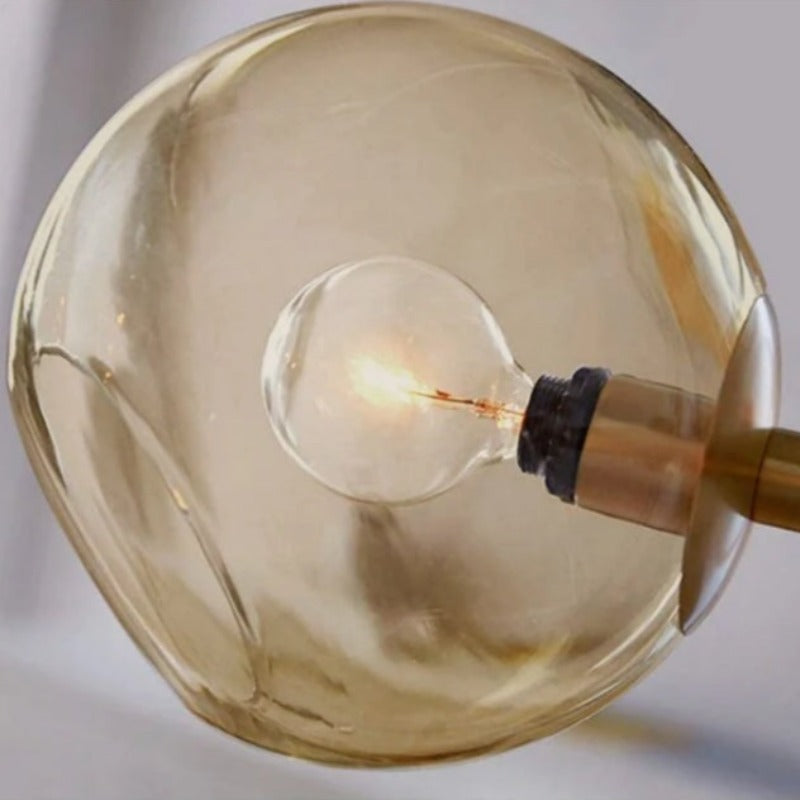 Valentina Modern LED Pendelleuchte Kugel Schwarz/Gold Ess/Wohnzimmer Glas