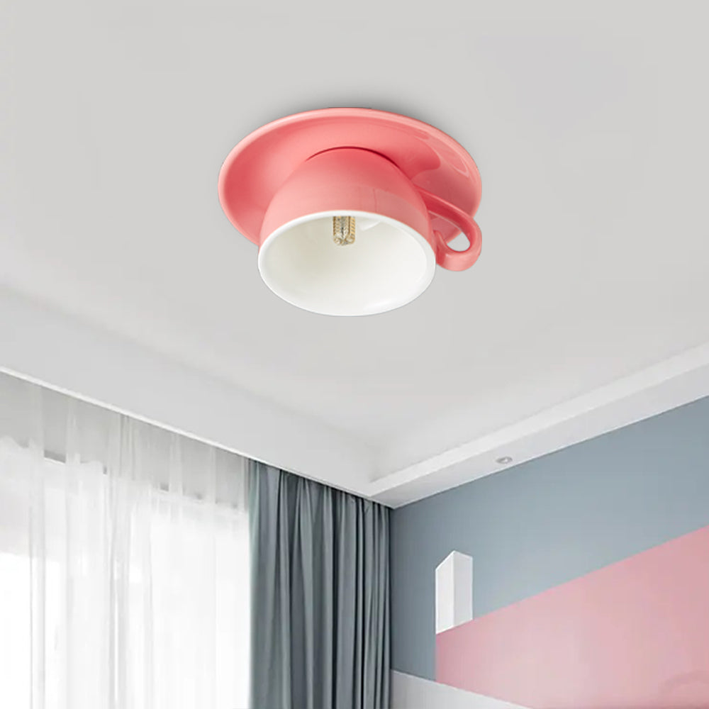 Morandi Modern Deckenleuchte, Blau/Rosa/Gelb, Kaffeetassen, Keramik, Schlafzimmer