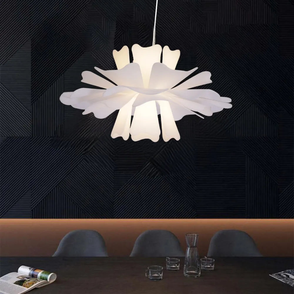 Aria Moderne Pendelleuchte Blumen Weiß, Metall/Acryl Esszimmer/Wohnzimmer
