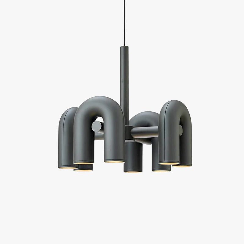 Arisha Modern LED Pendelleuchte Schwarz/Grau/Orange Wohn/Schlaf/Ess/Kinderzimmer Metall&Acryl 4/6 Flammig