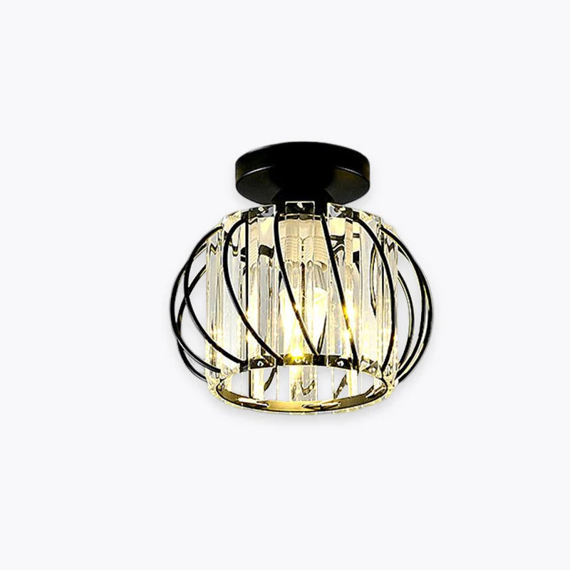 Arisha Modern Deckenleuchte Kugel, Schwarz/Gold, Flur, Kristall Metall