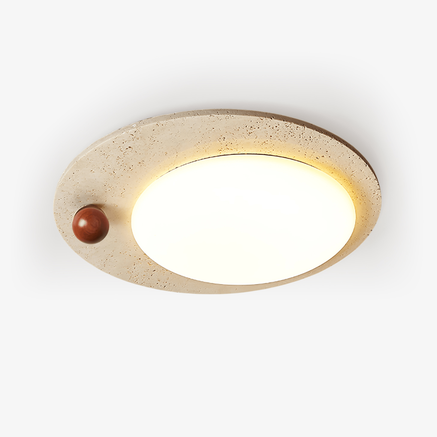 Circular Travertine Ceiling Light - Neutralighting