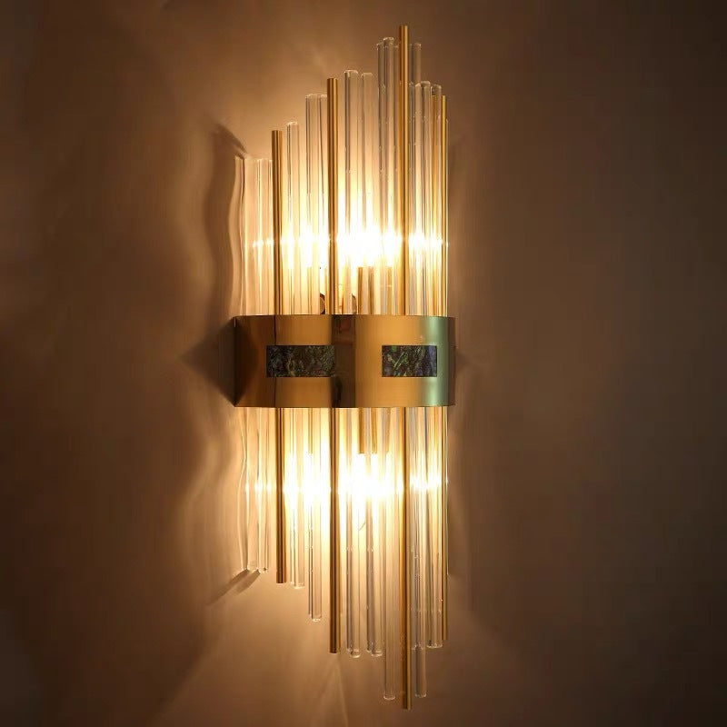 Kirsty LED Wandleuchte Gold, Wohnzimmer/Schlafzimmer,Metall/Acryl