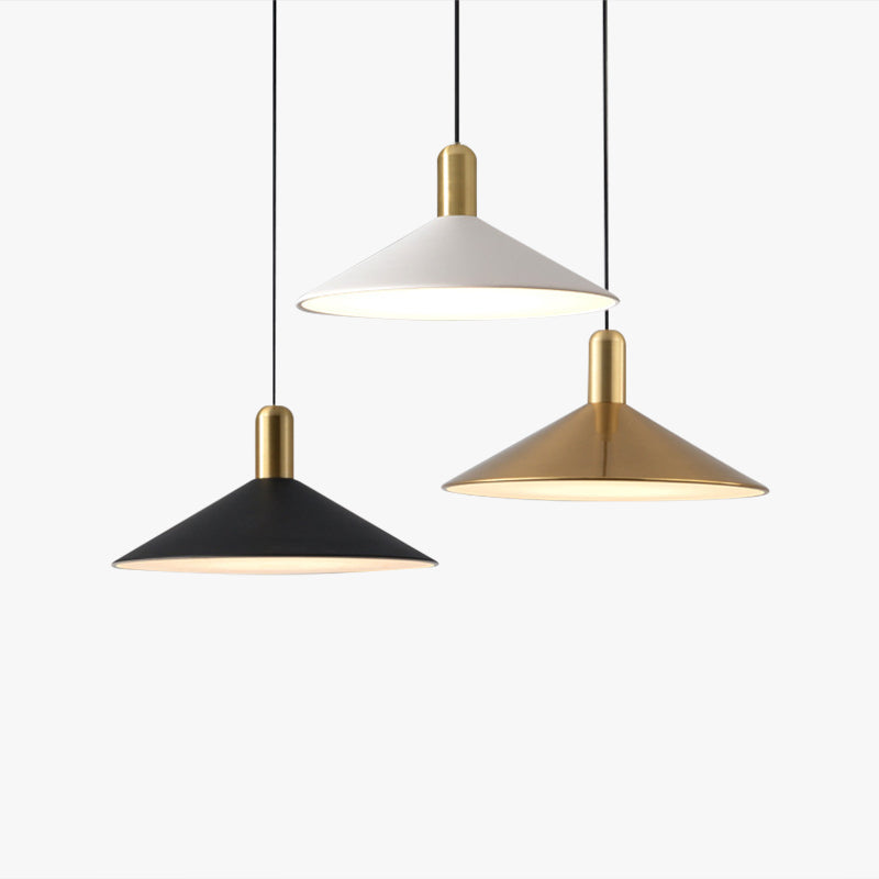 Aria Nodic Pendelleuchte Kegel Schwarz/Gold/Weiß Esstisch