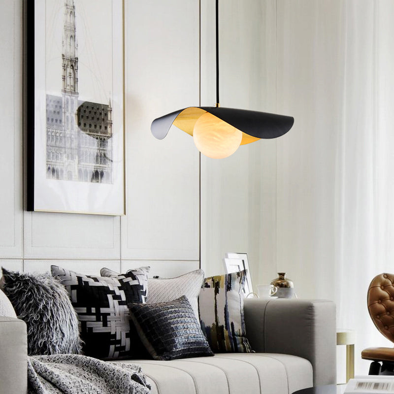 Arisha Modern LED Pendelleuchte Schwarz/Gold Wohn/Schlaf/Esszimmer Metall&Marmor