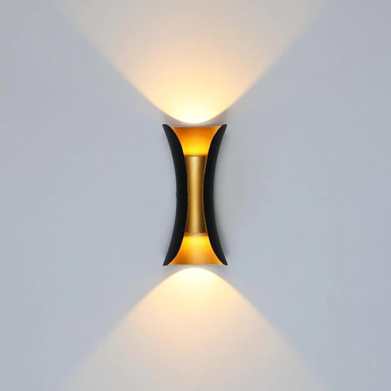 Ray Design Gebogene LED Außenwandleuchte Gold/Schwarz/Weiß Garten/Flur Metall