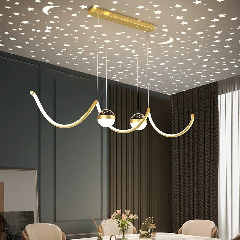 Arisha Moderne LED Pendelleuchte Stern-Design Esszimmer Metall/Acryl