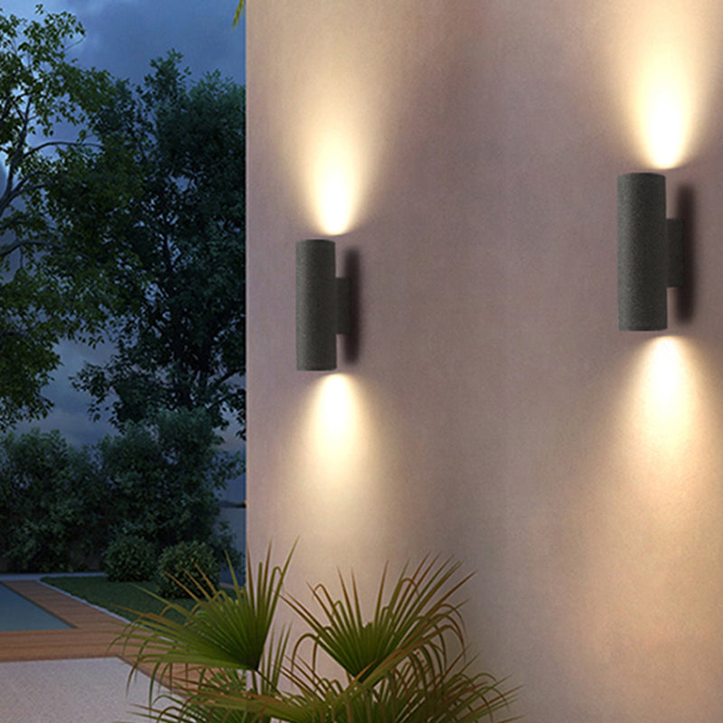 Ray Modern LED Außenwandleuchte Schwarz/Weiß Bad/Treppenhaus/Flur/Balkon/Garten Zement&Acryl