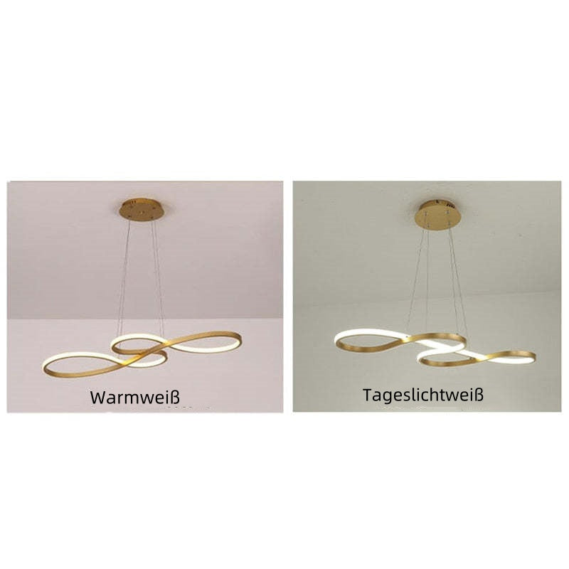 Louise Modern LED Pendelleuchte Schwarz Weiß Gold Metall Wohnzimmer