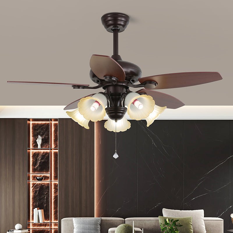 Schwarzer Metallrahmen des Solara Klassischen Deckenventilators