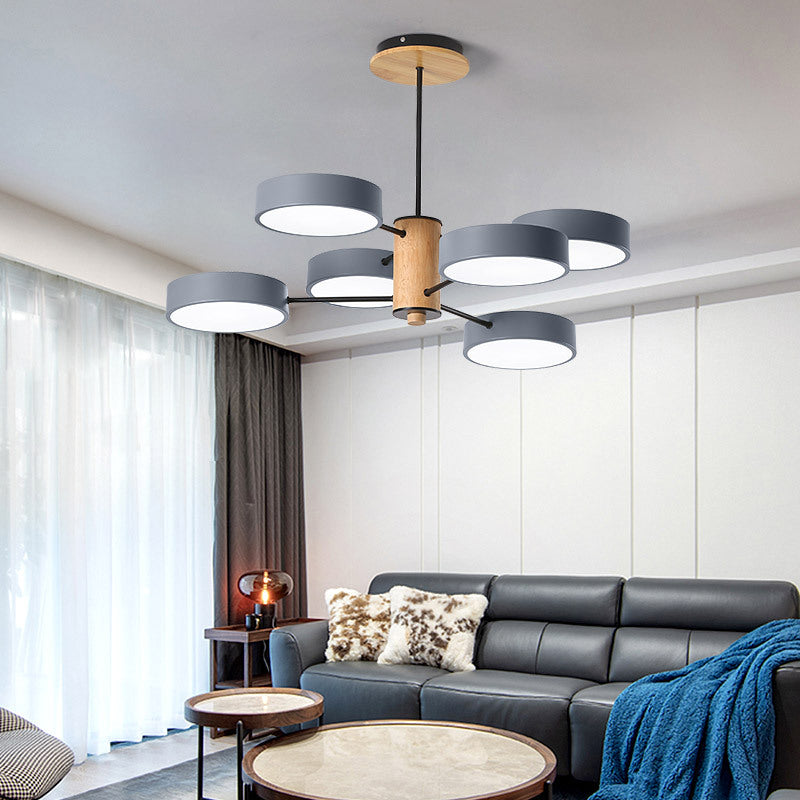 Arisha Modern Kronleuchter Geometrische Wohnzimmer, Metall Holz, 3 Farben-Letslighting