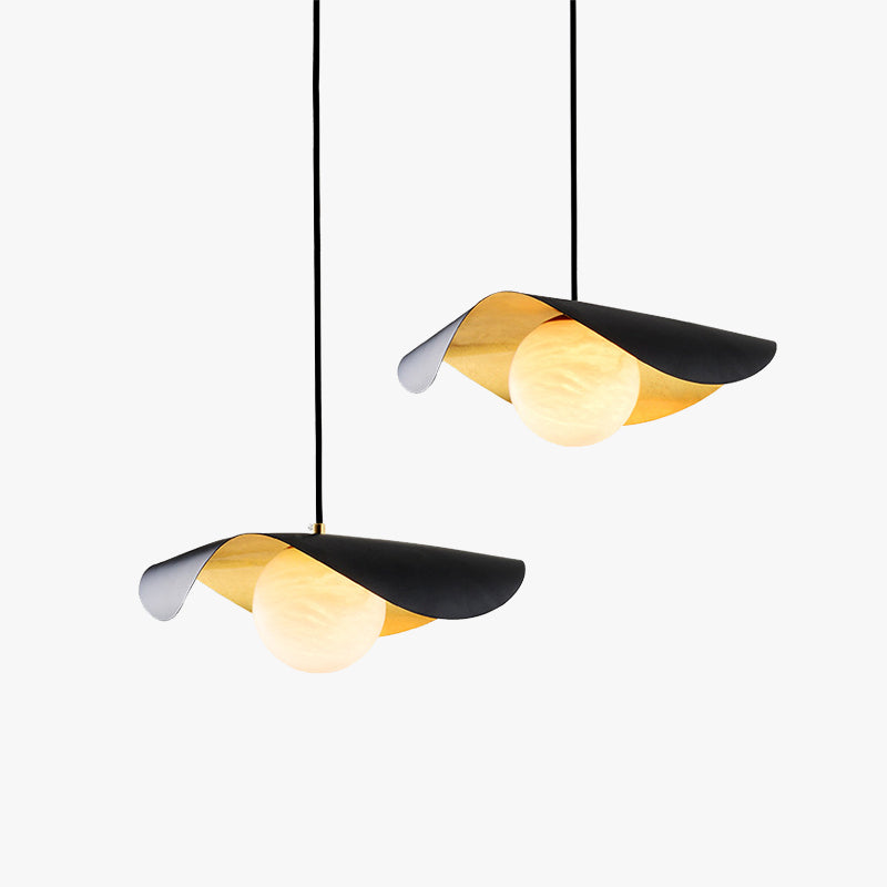 Arisha Modern LED Pendelleuchte Schwarz/Gold Wohn/Schlaf/Esszimmer Metall&Marmor