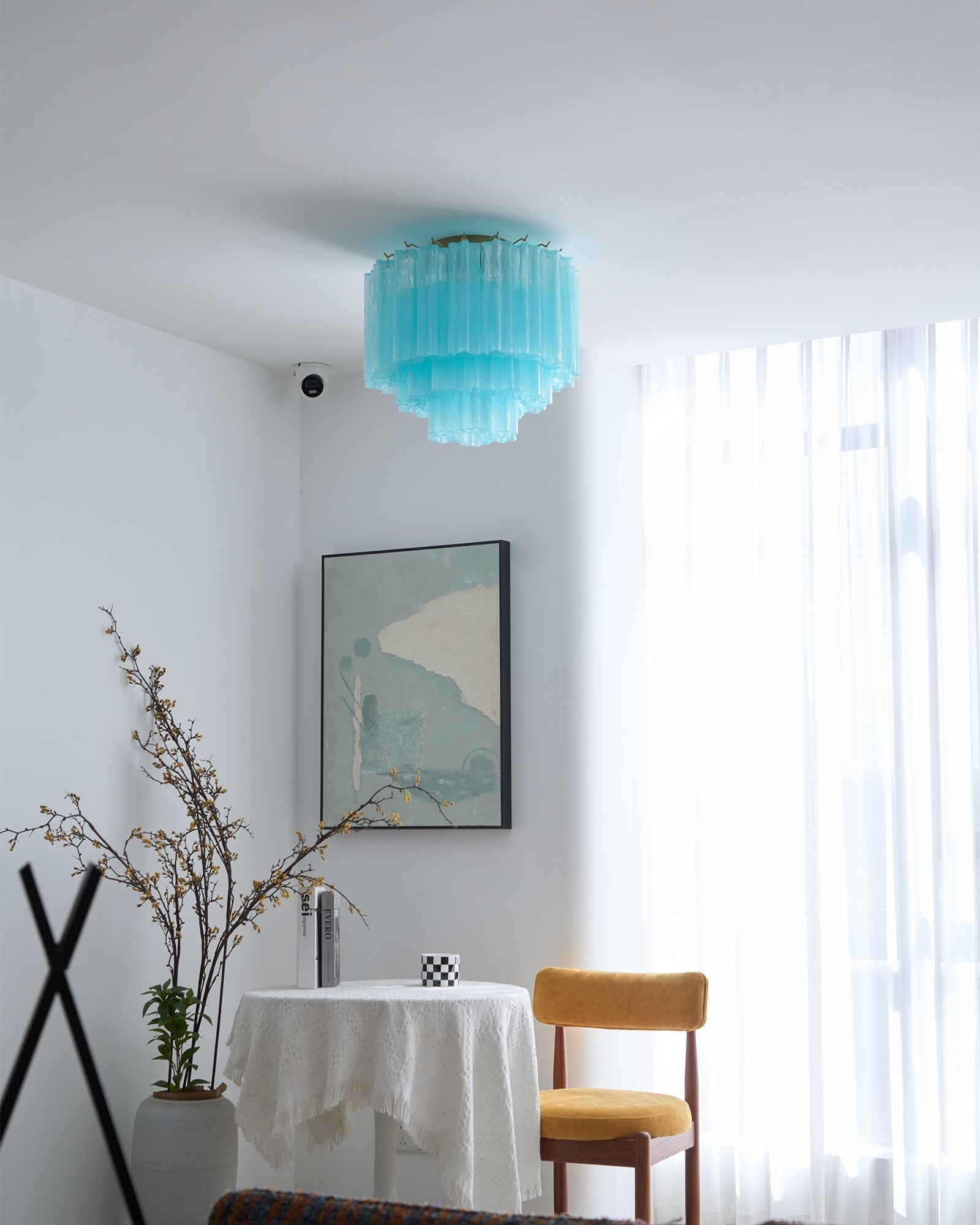 Aurora Ceiling Lamp White Murano Glass Layered Elegant Modern - Neutralighting