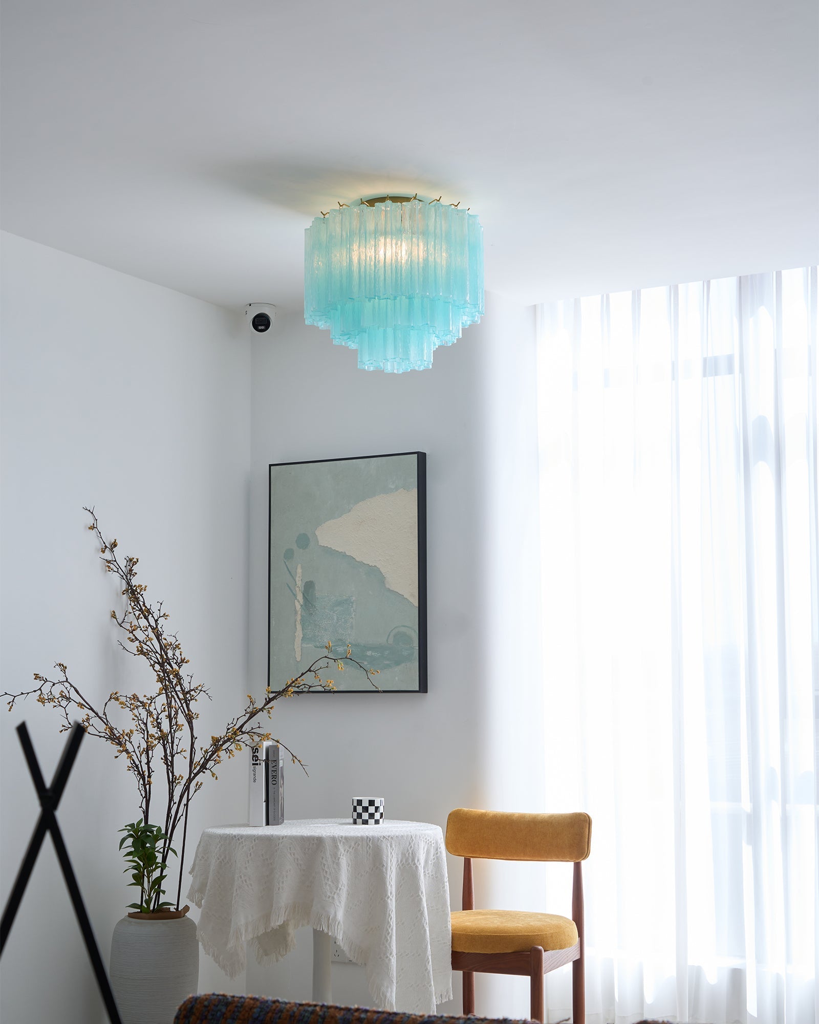 Aurora Ceiling Lamp White Murano Glass Layered Elegant Modern - Neutralighting
