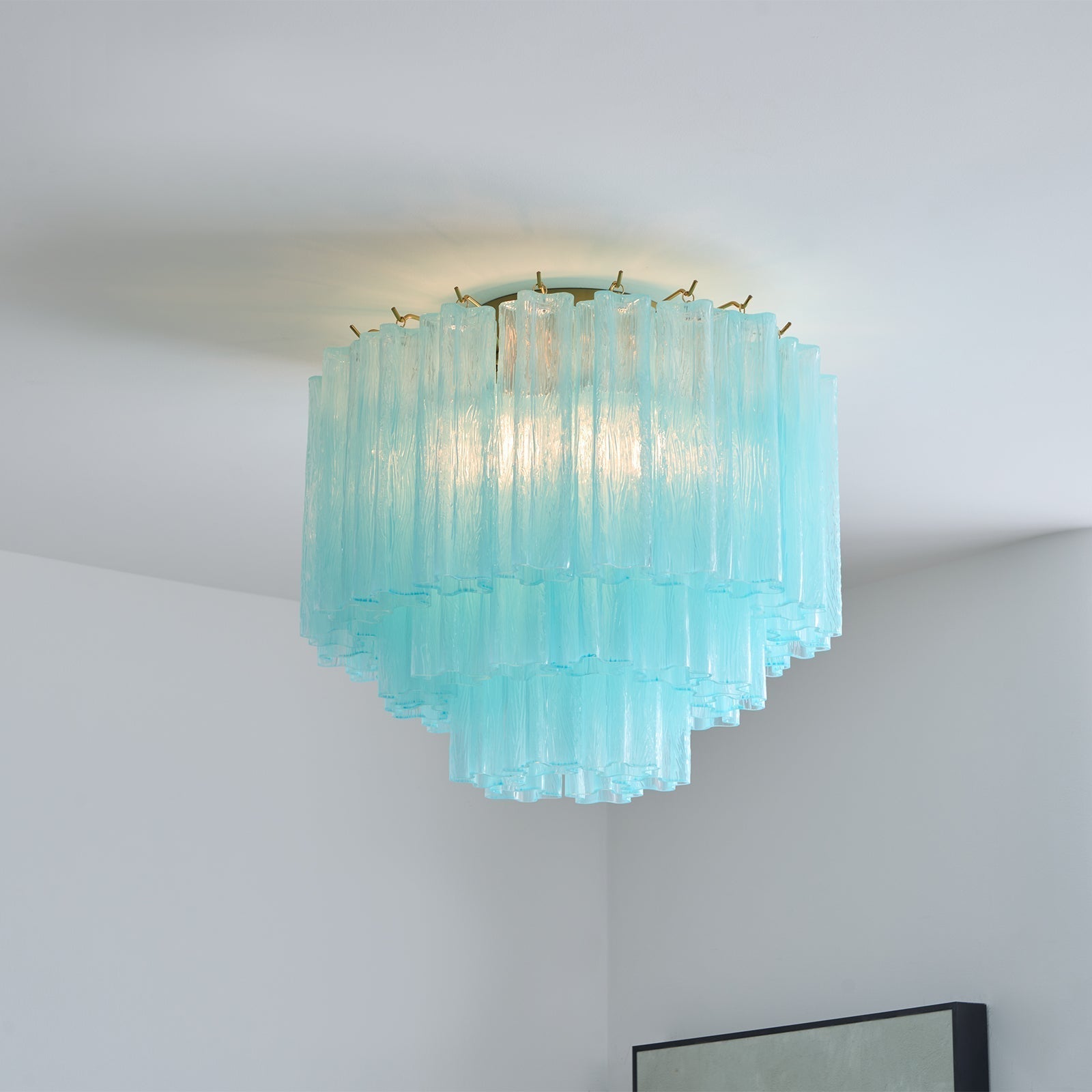 Aurora Ceiling Lamp White Murano Glass Layered Elegant Modern - Neutralighting