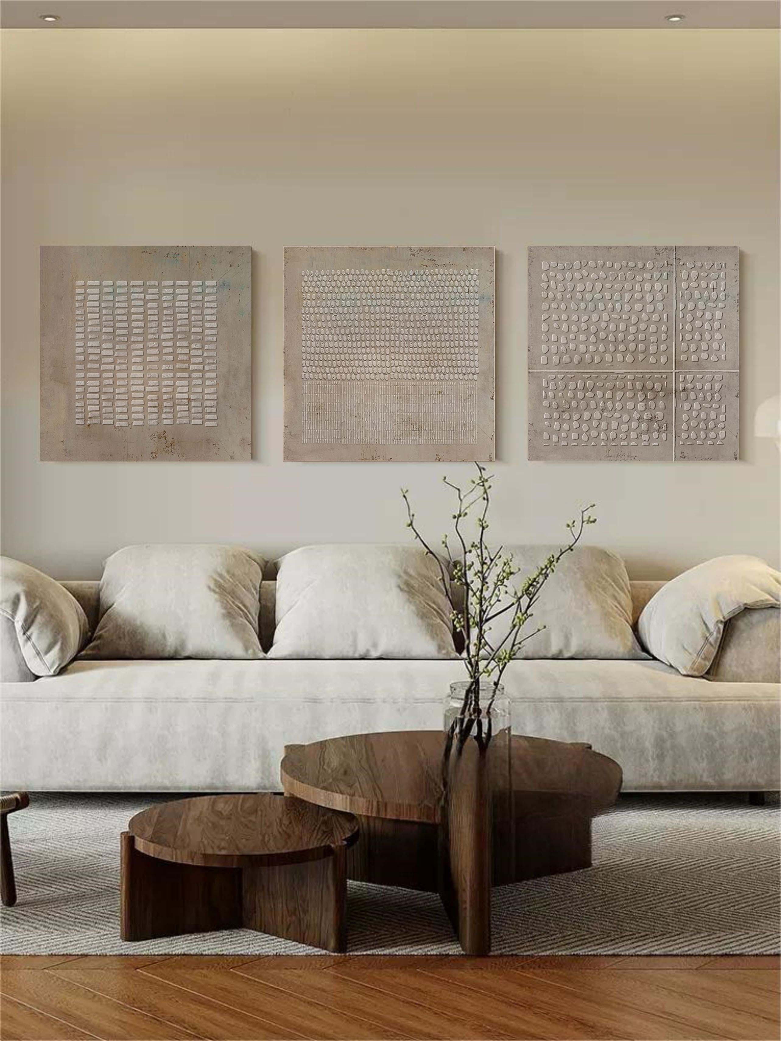 Neris Abstraktes Gemälde Set aus 3-Letslighting