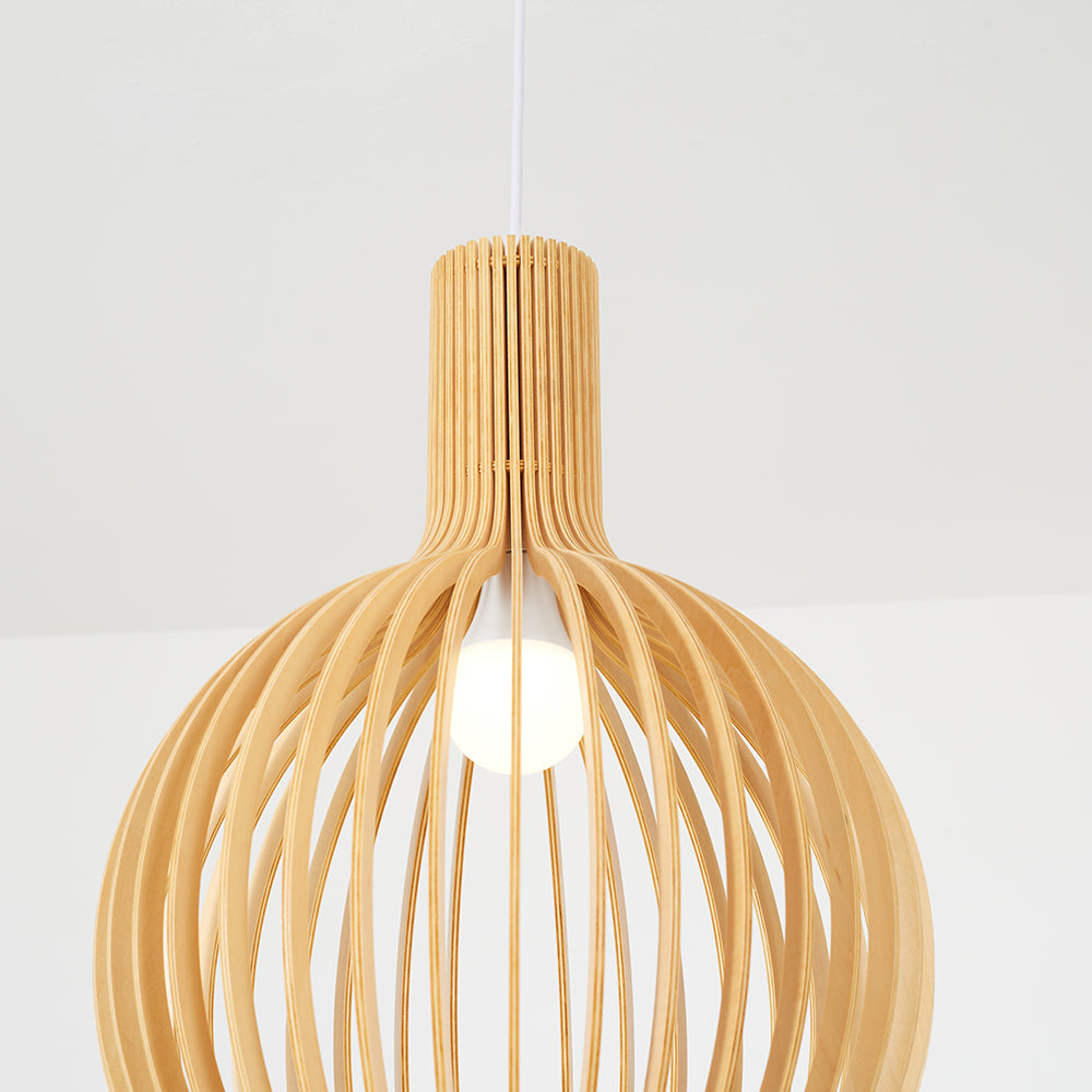 Muto Hölzerne Vogelkäfig-Lampe Pendelleuchte Holz Esszimmer