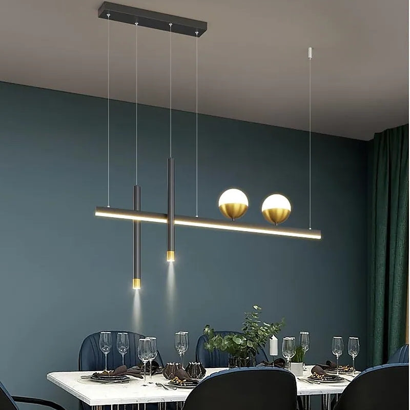 Arishalineare LED Pendelleuchte aus Metall für Esszimmer