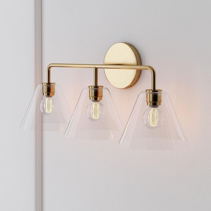 Conica Messing-Wandleuchte – Glas-Wandlampe für Flur und Schlafzimmer