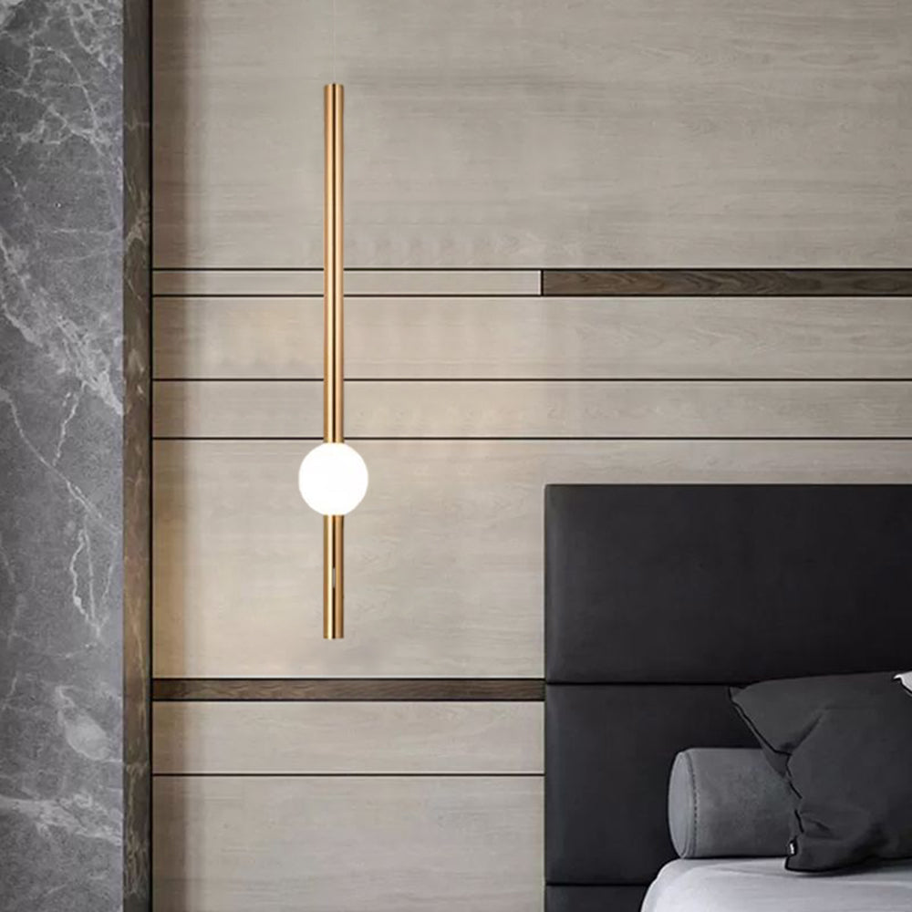 Arisha Modern LED Pendelleuchte Weiß/Gold Wohn/Schlafzimmer Metall&Glas 60CM Lang