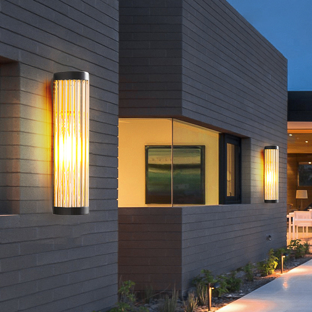 Ray Modern Halbkreisförmig LED AußenwandleuchteSchwarz Garten Metall Glas-Letslighting