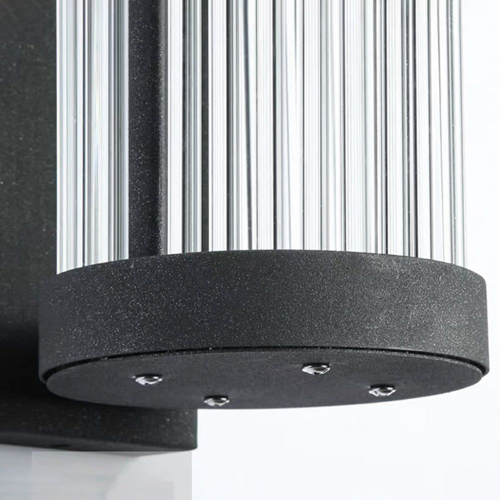 Ray Modern Halbkreisförmig LED AußenwandleuchteSchwarz Garten Metall Glas
